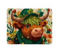 VAPOKF Tapis de souris motif vache de la Saint-Patrick, tapis de souris de jeu, tapis de souris rectangulaire, tapis de souris de jeu 280 x 220 mm, base en caoutchouc antidérapant
