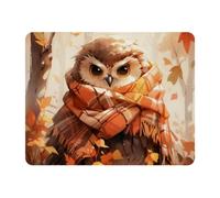 VAPOKF Tapis de souris rectangulaire avec base en caoutchouc Motif chouette d'automne 28 x 22 cm