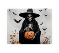 VAPOKF Tapis de souris rectangulaire avec base en caoutchouc Motif tête de mort de sorcière, 28 x 22 cm, pour bureau et maison