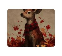 VAPOKF Tapis de souris rectangulaire en forme de cerf Sika en feuille d'érable - 28 x 22 cm - Base en caoutchouc - Pour bureau et maison