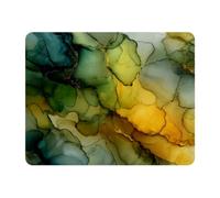 VAPOKF Tapis de souris rectangulaire en marbre vert et jaune | Tapis de souris rectangulaire pour jeu vidéo | Précision et vitesse améliorées | Base en caoutchouc pour une adhérence stable sur les