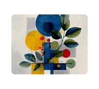 VAPOKF Tapis de souris rectangulaire motif feuilles géométriques | Tapis de souris rectangulaire pour jeu vidéo | Précision et vitesse améliorées | Base en caoutchouc pour une adhérence stable sur les