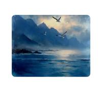 VAPOKF Tapis de souris rectangulaire Ocean Seagull - 28 x 22 cm - Base en caoutchouc antidérapant - Résistant à l'usure - Lavable - Utilisation lisse - Anti-rayures - Durable