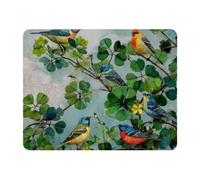 VAPOKF Tapis de souris rectangulaire pour la Saint-Patrick - Motif oiseau - Précision et vitesse améliorées - Base en caoutchouc pour une prise en main stable sur les surfaces lisses - Tapis de table