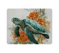 VAPOKF Tapis de souris rectangulaire tortue de mer, 28 x 22 cm, avec base en caoutchouc, pour ordinateur portable et bureau