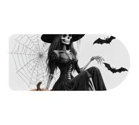 VAPOKF Tapis de souris squelette sorcière, 74 x 35 cm, tapis de souris de jeu, tapis de souris avec base en caoutchouc, tapis de bureau pour ordinateur portable pour bureau et maison
