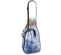VAPOKF The River Sac pour ukulélé soprano ténor concert 58,4 cm, 10 mm d'épaisseur, rembourré, sangles réglables, sac de transport, peinture à l'aquarelle, multicolore, 25.9x9x3.1in/66x23x8cm