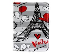 VAPOKF Travel in Paris Étui portefeuille en cuir pour passeport 11,5 x 16,5 cm, multicolore, 11.5x16.5cm/4.5x6.5 in, Vintage