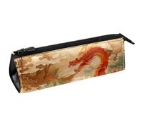 VAPOKF Trousse à crayons avec dragons rouges et verts - Trousse compacte à fermeture éclair
