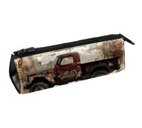 VAPOKF Trousse à crayons avec fermeture éclair et inscription « Old Red Truck Cars »