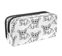 VAPOKF Trousse à crayons avec fermeture éclair pour garçons et filles, fournitures scolaires et de bureau, singe suspendu dans la jungle, Adorable bouledogue français, 2.3x8.2x3.9in/6x21x10cm, Trousse
