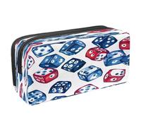 VAPOKF Trousse à crayons avec fermeture éclair pour garçons et filles, fournitures scolaires et de bureau, dés de casino sans couture, multicolore, 2.3x8.2x3.9in/6x21x10cm, Trousse à crayons