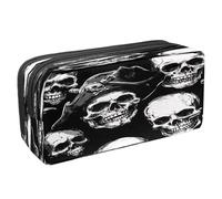 VAPOKF Trousse à crayons avec fermeture éclair pour garçons et filles, fournitures scolaires et de bureau, crânes de pirates, multicolore, 2.3x8.2x3.9in/6x21x10cm, Trousse à crayons