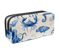 VAPOKF Trousse à crayons avec fermeture éclair pour garçons et filles, fournitures scolaires et de bureau, vie marine, animaux marins