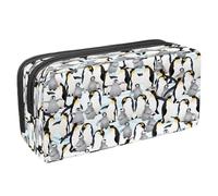 VAPOKF Trousse à crayons avec fermeture éclair pour garçons et filles, fournitures scolaires et de bureau, motif requins sans couture, Penguin Empire, 2.3x8.2x3.9in/6x21x10cm, Trousse à crayons