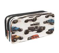 VAPOKF Trousse à crayons avec fermeture éclair pour garçons et filles, fournitures scolaires et de bureau, voitures monstres vintage, multicolore, 2.3x8.2x3.9in/6x21x10cm, Trousse à crayons