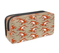 VAPOKF Trousse à crayons avec fermeture éclair pour garçons et filles, fournitures scolaires et de bureau, chats fous amusants, Little Fox Skateboard d'équitation, 2.3x8.2x3.9in/6x21x10cm, Trousse à