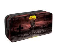 VAPOKF Trousse à crayons avec fermeture éclair pour garçons et filles, fournitures scolaires et de bureau, main de zombie sortie de l', Zombie Hand Out of Hell, 2.3x8.2x3.9in/6x21x10cm, Trousse à