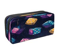 VAPOKF Trousse à crayons avec fermeture éclair pour garçons et filles, fournitures scolaires et de bureau, dés de casino colorés, multicolore, 2.3x8.2x3.9in/6x21x10cm, Trousse à crayons