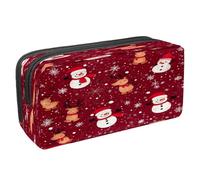VAPOKF Trousse à crayons avec fermeture éclair pour garçons et filles, fournitures scolaires et de bureau, bonhomme de neige de Noël, rennes, flocons de neige, multicolore, 2.3x8.2x3.9in/6x21x10cm