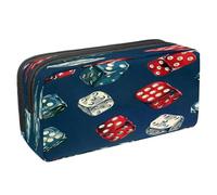 VAPOKF Trousse à crayons avec fermeture éclair pour garçons et filles, fournitures scolaires et de bureau, dés de casino colorés, multicolore, 2.3x8.2x3.9in/6x21x10cm, Trousse à crayons