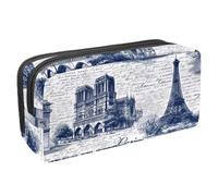 VAPOKF Trousse à crayons avec fermeture éclair pour garçons et filles, fournitures scolaires et de bureau, France Architectures