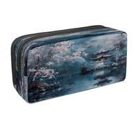 VAPOKF Trousse à crayons avec fermeture éclair pour garçons et filles, fournitures scolaires et de bureau, caches de temple, multicolore, 2.3x8.2x3.9in/6x21x10cm, Trousse à crayons