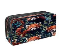 VAPOKF Trousse à crayons avec fermeture éclair pour garçons et filles, fournitures scolaires et de bureau, panda rouge se cache dans la jungle, multicolore, 2.3x8.2x3.9in/6x21x10cm, Trousse à crayons