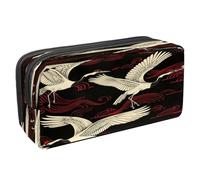 VAPOKF Trousse à crayons avec fermeture éclair pour garçons et filles, fournitures scolaires et de bureau, motif vagues grues volantes, multicolore, 2.3x8.2x3.9in/6x21x10cm, Trousse à crayons