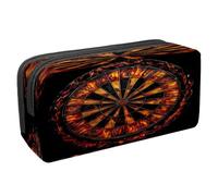 VAPOKF Trousse à crayons avec fermeture éclair pour garçons et filles, fournitures scolaires et de bureau, cible de fléchettes rouge feu, multicolore, 2.3x8.2x3.9in/6x21x10cm, Trousse à crayons