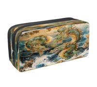 VAPOKF Trousse à crayons avec fermeture éclair pour garçons et filles, fournitures scolaires et de bureau, vagues de dragon chinois, multicolore, 2.3x8.2x3.9in/6x21x10cm, Trousse à crayons