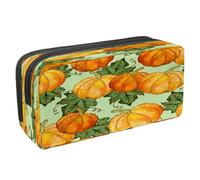 VAPOKF Trousse à crayons avec fermeture éclair pour garçons et filles, fournitures scolaires et de bureau, araignée sur toiles, Citrouille de Thanksgiving avec congé, 2.3x8.2x3.9in/6x21x10cm, Trousse