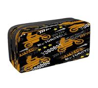 VAPOKF Trousse à crayons avec fermeture éclair pour garçons et filles, fournitures scolaires et de bureau, hélice d'avion grunge et cadran, Grunge Moto et Pneu Tracé, 2.3x8.2x3.9in/6x21x10cm, Trousse