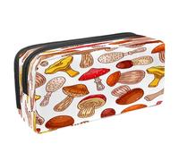 VAPOKF Trousse à crayons avec fermeture éclair pour garçons et filles, fournitures scolaires et de bureau, motif silhouettes de cochon, Types de champignons, 2.3x8.2x3.9in/6x21x10cm, Trousse à crayons