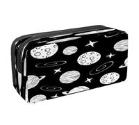 VAPOKF Trousse à crayons avec fermeture éclair pour garçons et filles, fournitures scolaires et de bureau, art fluide abstrait de luxe, Planètes et étoiles galaxie, 2.3x8.2x3.9in/6x21x10cm, Trousse à