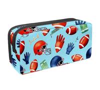 VAPOKF Trousse à crayons avec fermeture éclair pour garçons et filles, fournitures scolaires et de bureau, ballons de football américain, gants de terrain