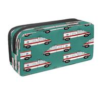 VAPOKF Trousse à crayons avec fermeture éclair pour garçons et filles, fournitures scolaires et de bureau, camions et voitures de dessin animé, Motif voitures d'ambulance, 2.3x8.2x3.9in/6x21x10cm,