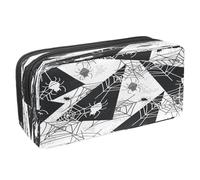 VAPOKF Trousse à crayons avec fermeture éclair pour garçons et filles, fournitures scolaires et de bureau, araignée sur toiles, Toile d'araignée effrayante d'Halloween, 2.3x8.2x3.9in/6x21x10cm,