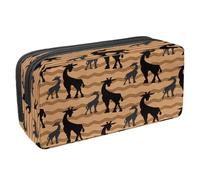 VAPOKF Trousse à crayons avec fermeture éclair pour garçons et filles, fournitures scolaires et de bureau, en forme de chameau de géométrie, Silhouette de girafe et de petits, 2.3x8.2x3.9in/6x21x10cm,