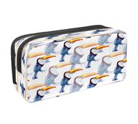 VAPOKF Trousse à crayons avec fermeture éclair pour garçons et filles, fournitures scolaires et de bureau, papillon, libellule papillon et abeille, Oiseau tropical exotique toucan,