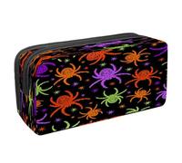 VAPOKF Trousse à crayons avec fermeture éclair pour garçons et filles, fournitures scolaires et de bureau, araignée sur toiles, Araignée effrayante d'Halloween, 2.3x8.2x3.9in/6x21x10cm, Trousse à