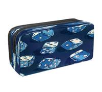 VAPOKF Trousse à crayons avec fermeture éclair pour garçons et filles, fournitures scolaires et de bureau, dés casino bleus, multicolore, 2.3x8.2x3.9in/6x21x10cm, Trousse à crayons