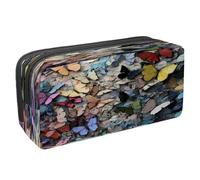 VAPOKF Trousse à crayons avec fermeture éclair pour garçons et filles, fournitures scolaires et de bureau, spécimen papillon, multicolore, 2.3x8.2x3.9in/6x21x10cm, Trousse à crayons