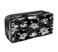 VAPOKF Trousse à crayons avec fermeture éclair pour garçons et filles, fournitures scolaires et de bureau, araignée sur toiles, Toile d'araignée fantôme Halloween, 2.3x8.2x3.9in/6x21x10cm, Trousse à