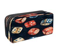 VAPOKF Trousse à crayons avec fermeture éclair pour garçons et filles, fournitures scolaires et de bureau, dés de casino, multicolore, 2.3x8.2x3.9in/6x21x10cm, Trousse à crayons