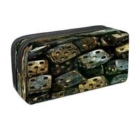 VAPOKF Trousse à crayons avec fermeture éclair pour garçons et filles, fournitures scolaires et de bureau, dés de casino en fer, multicolore, 2.3x8.2x3.9in/6x21x10cm, Trousse à crayons