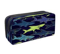 VAPOKF Trousse à crayons avec fermeture éclair pour garçons et filles, fournitures scolaires et de bureau, requin dangereux sur l'océan, Danger Shark on the Deepsea, 2.3x8.2x3.9in/6x21x10cm, Trousse à