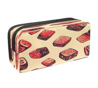 VAPOKF Trousse à crayons avec fermeture éclair pour garçons et filles, fournitures scolaires et de bureau, motif de dés casino rouges, multicolore, 2.3x8.2x3.9in/6x21x10cm, Trousse à crayons