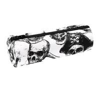 VAPOKF Trousse à crayons avec imprimé crânes de pirates morts, trousse à crayons en cuir synthétique pour étudiants, papeterie, trousse de maquillage pour femmes, filles, garçons, enfants, fournitures