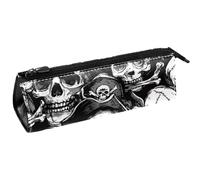 VAPOKF Trousse à crayons avec motif crânes de pirates et os - Pochette compacte à fermeture éclair